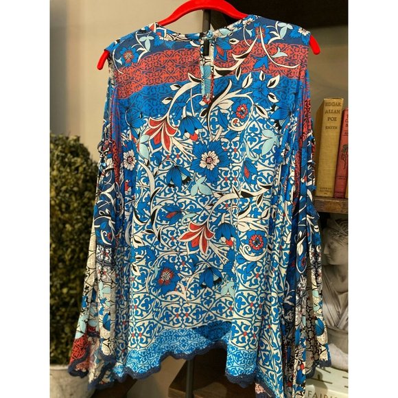 JOHNNY WAS BONDI COLD SHOULDER BLOUSE TOP NWT XL - Picture 10 of 10